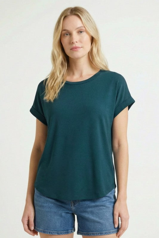 Terry Knit Roll Sleeve Tee