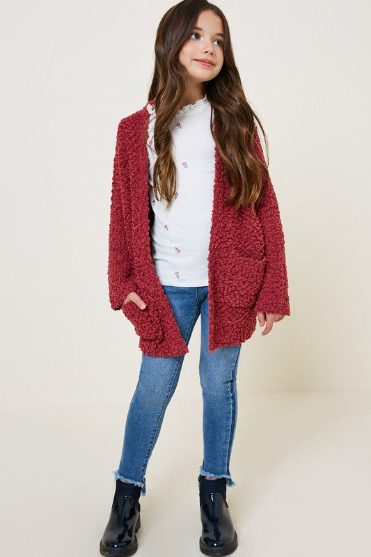 Textured Open-Front Sweater