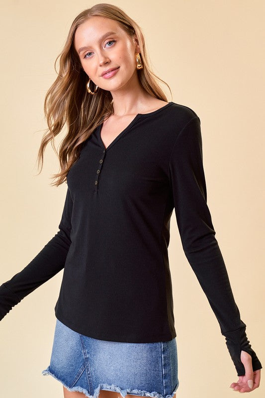 Henley Knit Top