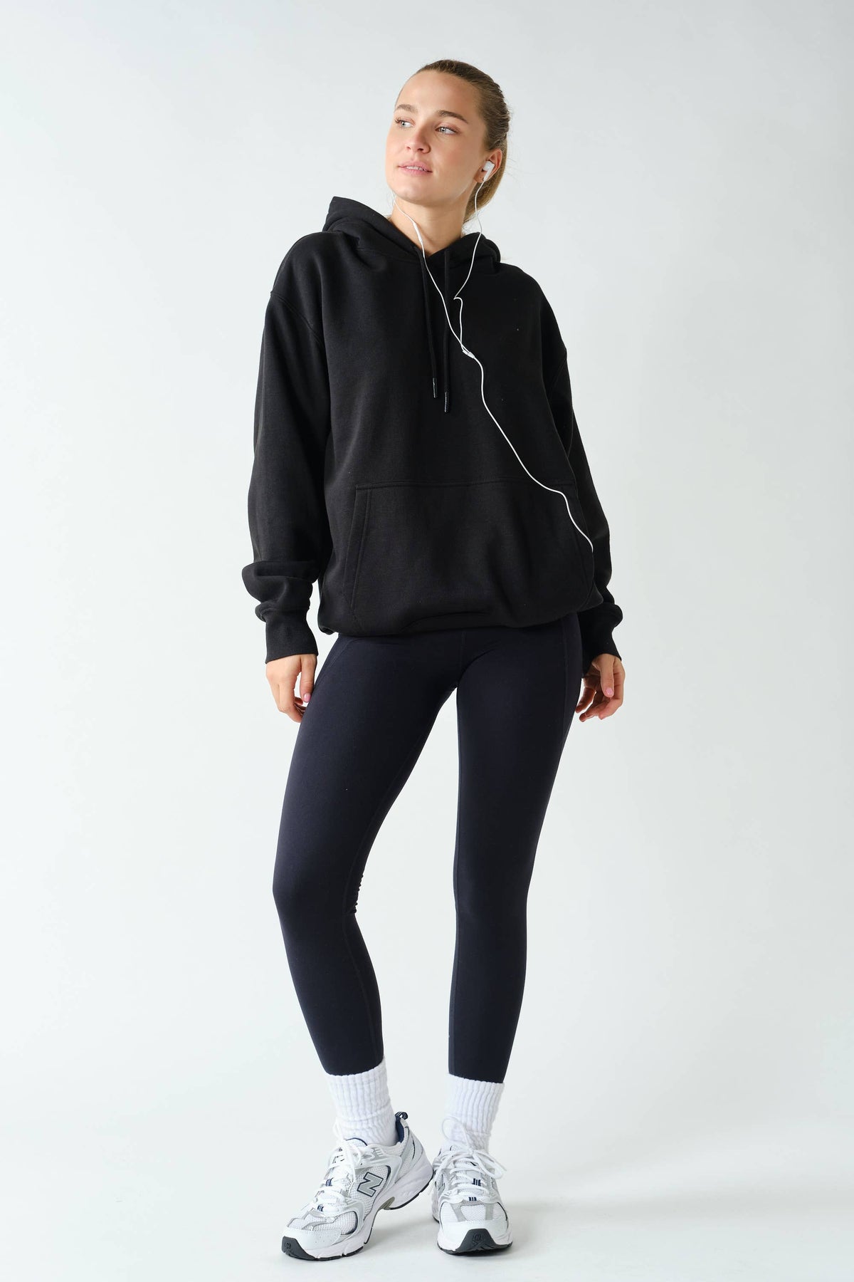 Mono B Black Drop Shoulder Hoodie