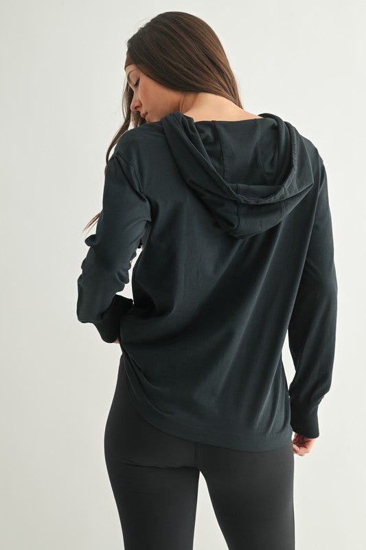 Mono B Ridgeline Pima Cotton Henley Hoodie