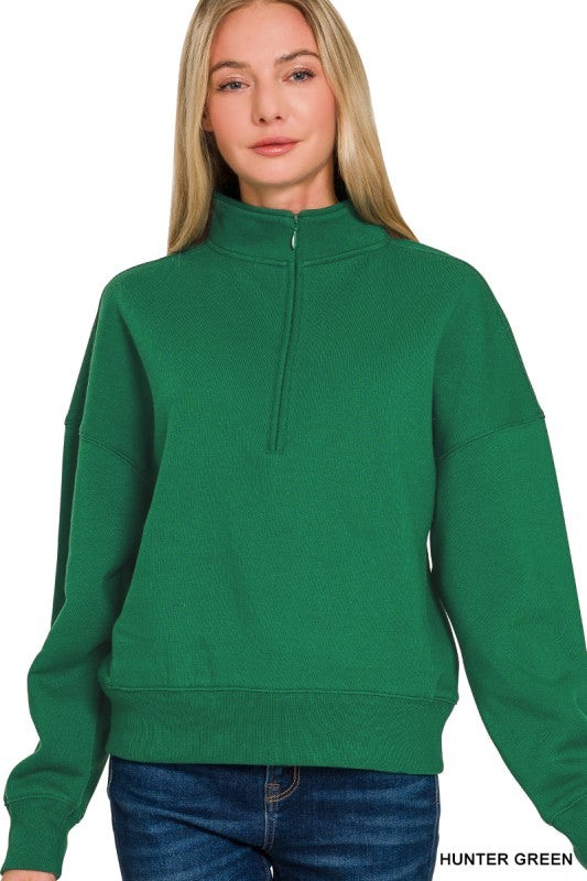 Fleece High Neck Half Zip Sweatshirts