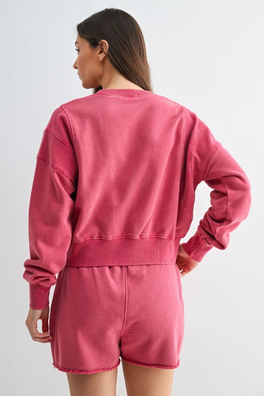 Mono B Mineral Wash Cropped Sweatshirt