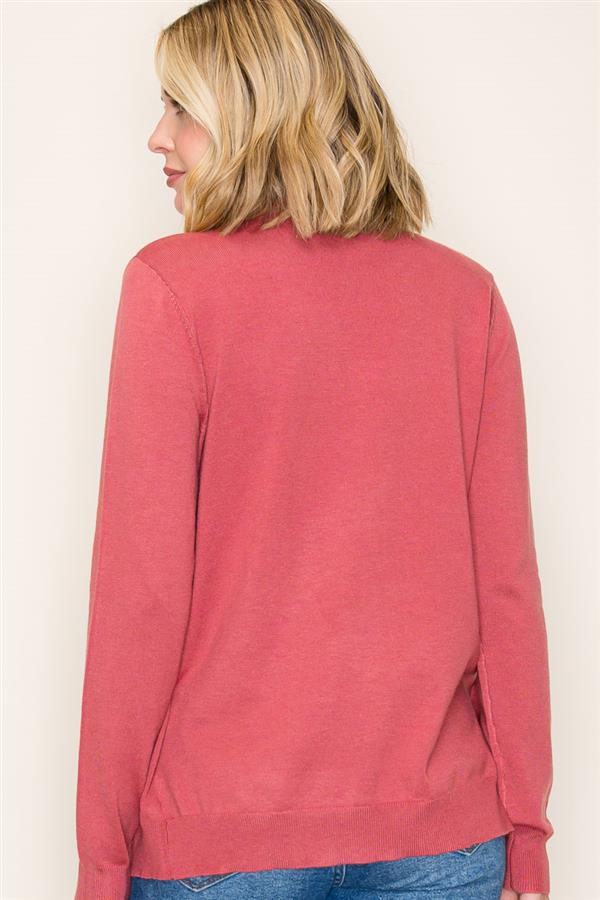 Marsala 2Fer Layered V-Neck Button Down Sweater Cardigan