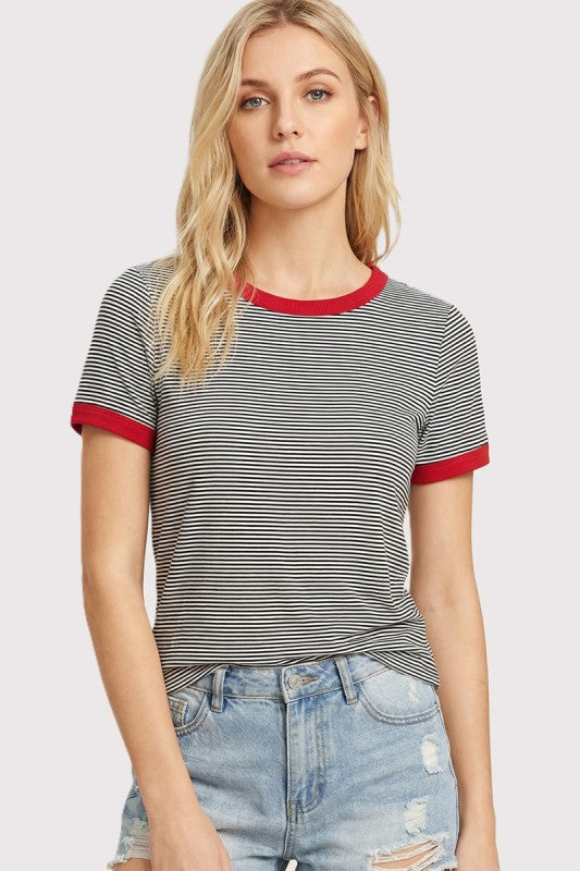 Soft Pinstripe Crewneck Tee