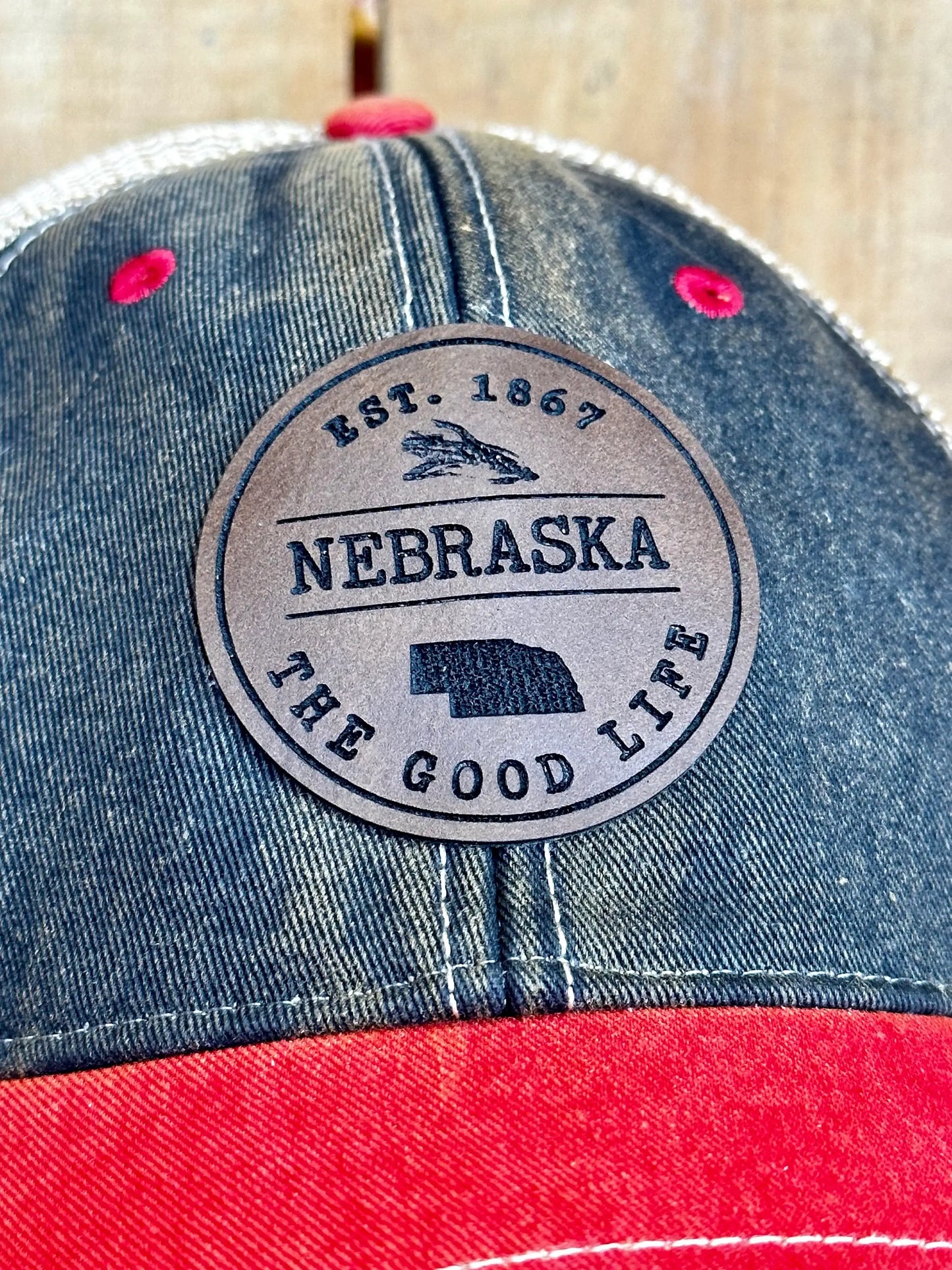 Leather Nebraska State Hat