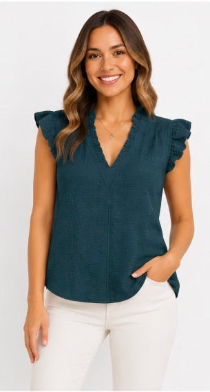 Jade Ruffle Sleeve Blouse