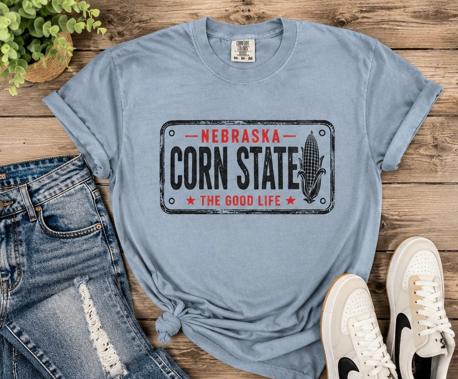Vintage Nebraska License Plate Shirt