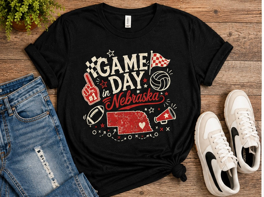 Game Day in Nebraska Graphic T-Shirt