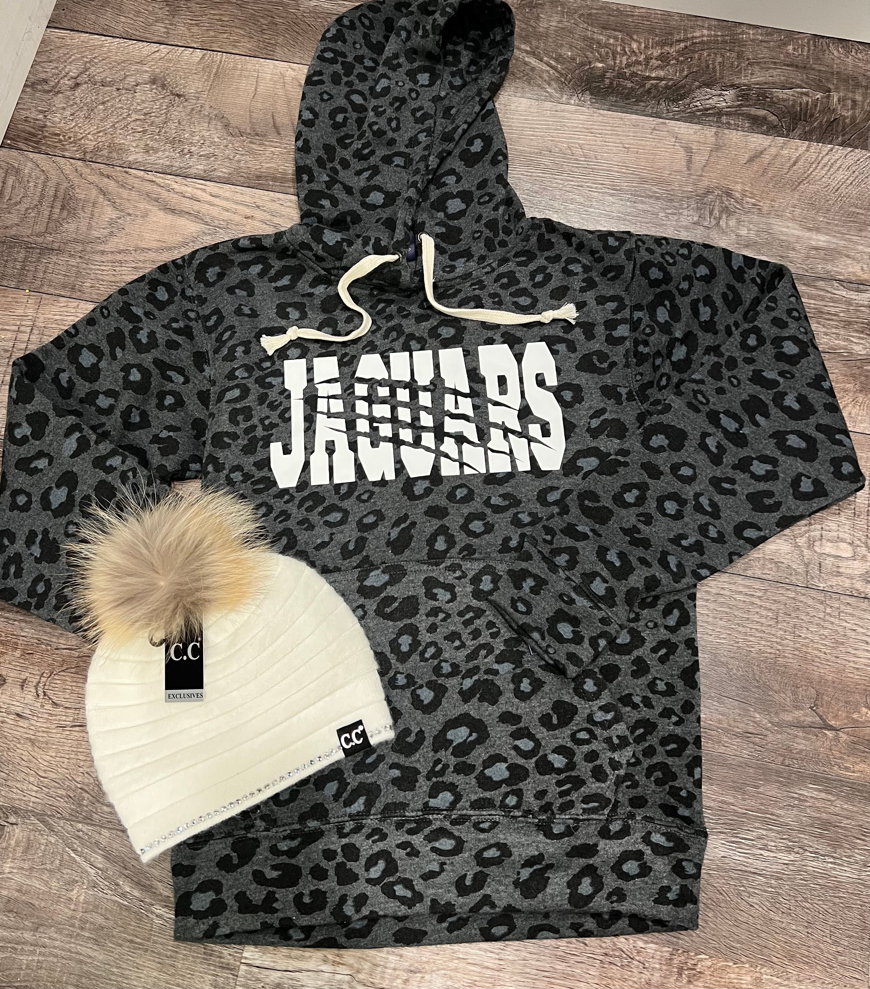 Black Cheetah Print Jaguar Hoodie