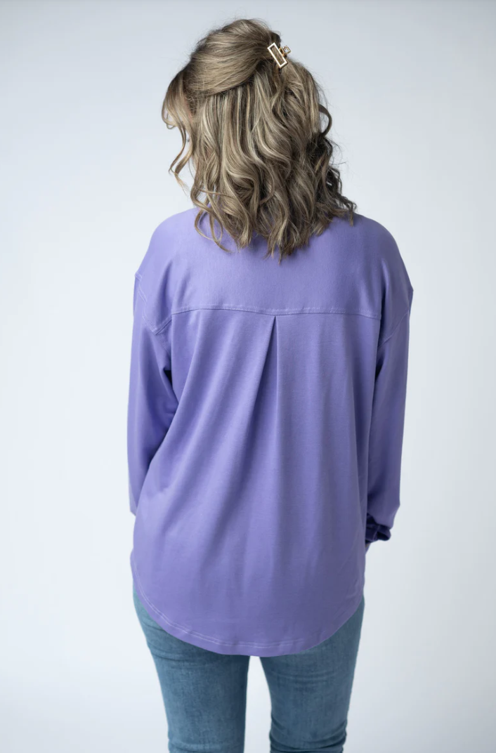 Brenna Button Down Top - Purple
