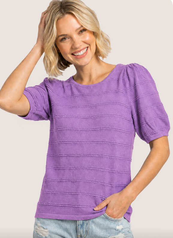 Orchid Textured Puff Sleeve Top