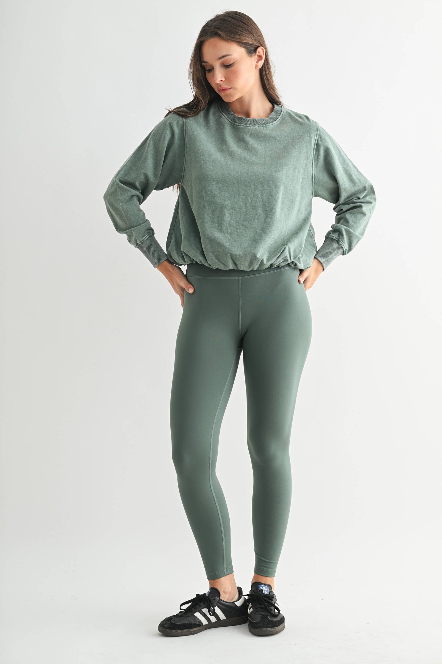 Mono B Mineral Cloud Bubble Hem Pullover