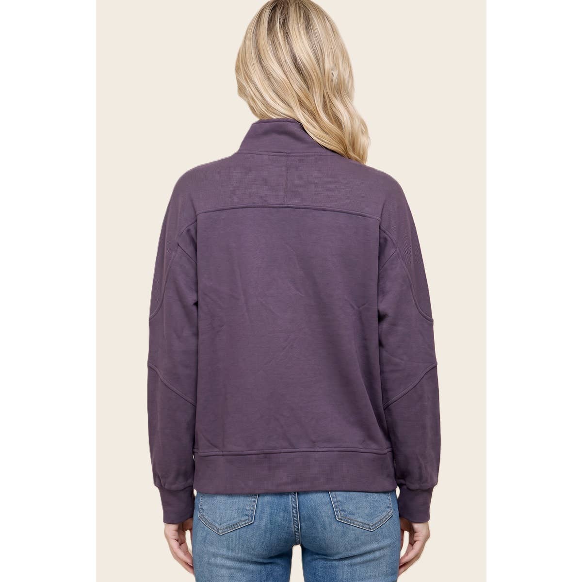 Plum Snap Button Sweatshirt