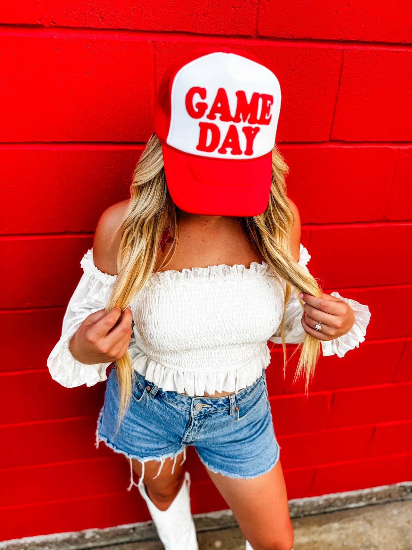 Game Day Red/White Trucker Hat