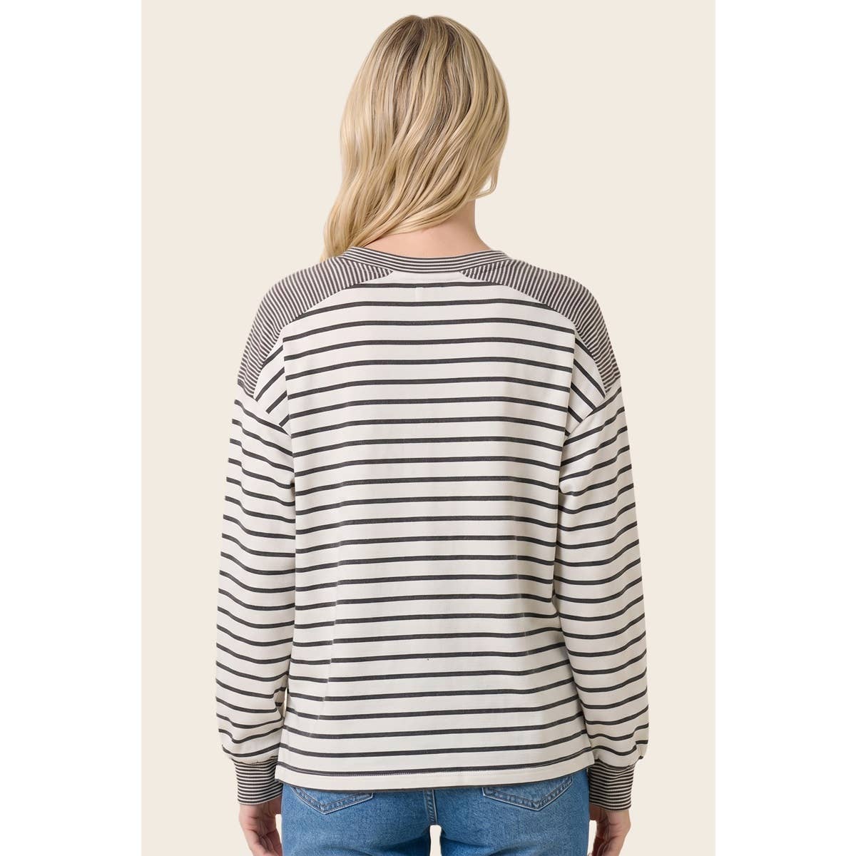Charcoal Striped Top
