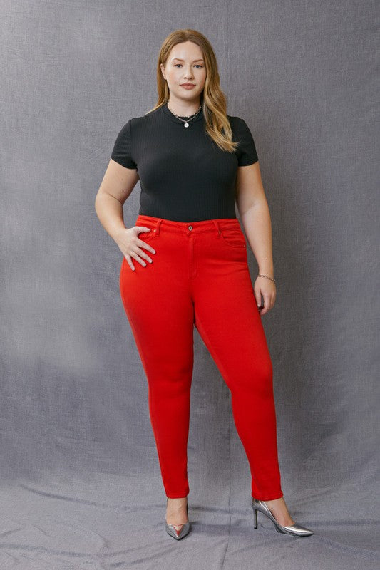 Plus Size High Rise Skinny Ankle Jeans