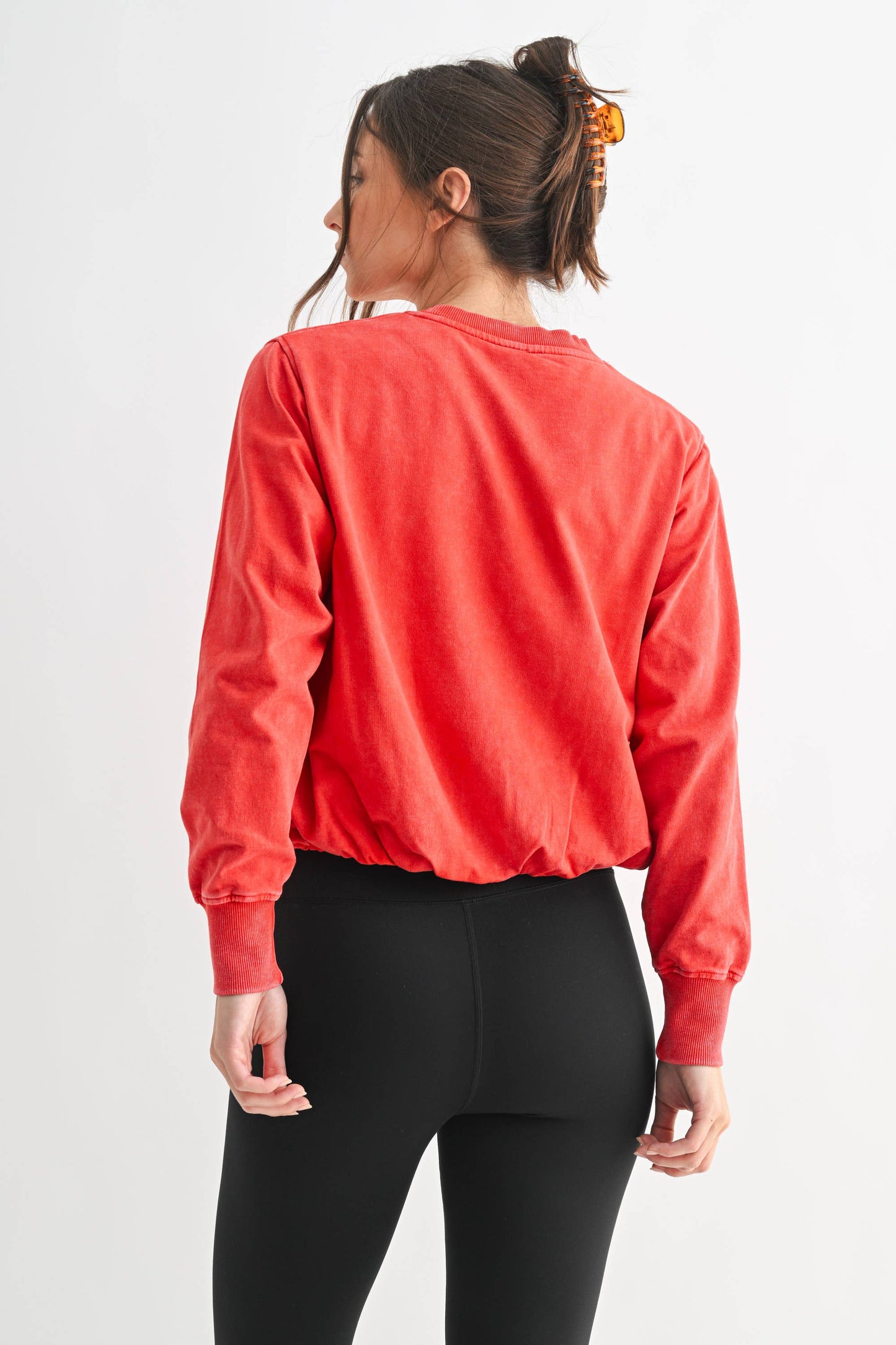 Mono B Mineral Cloud Bubble Hem Pullover