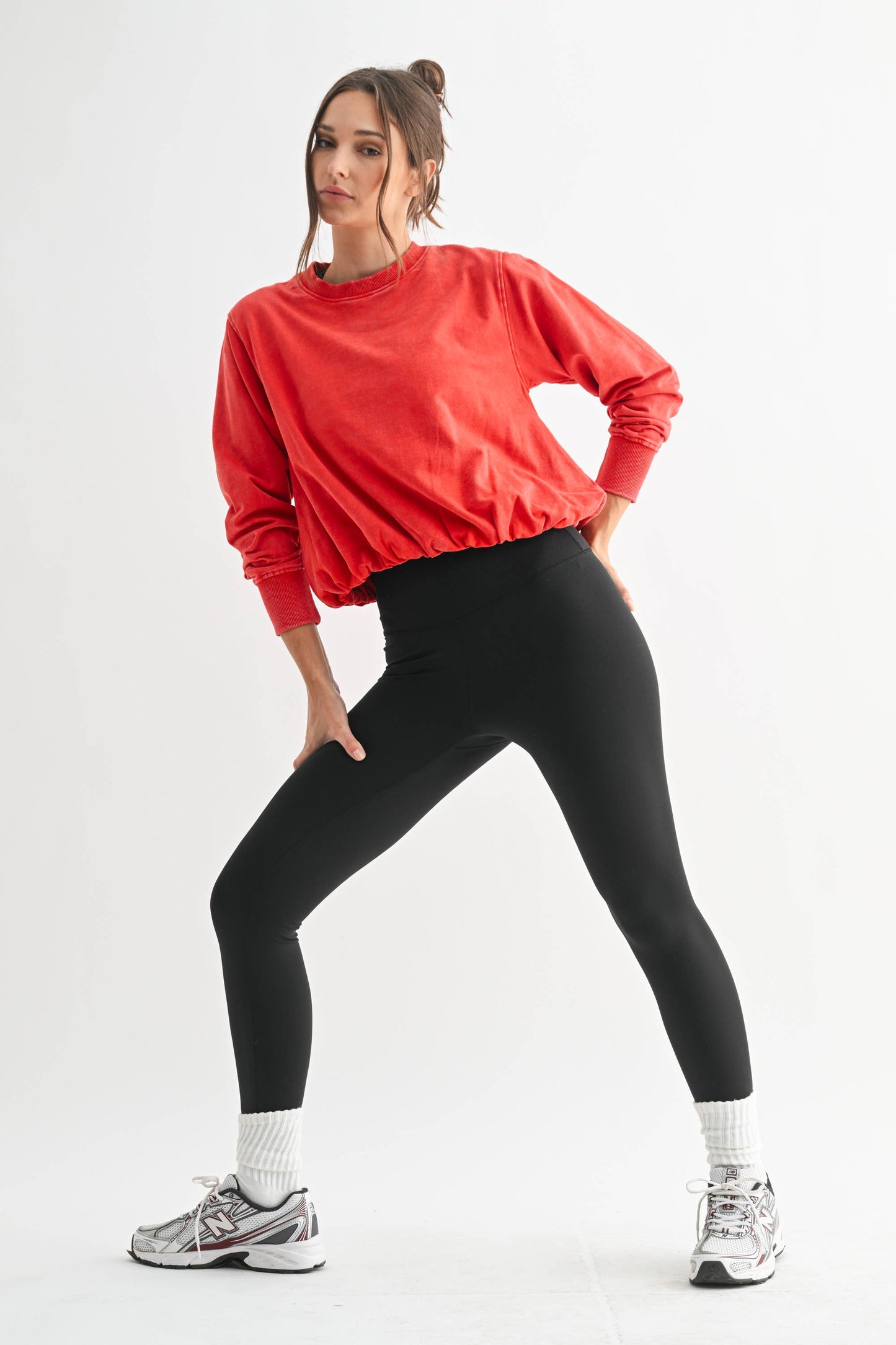 MONO B Mineral Cloud Bubble Hem Pullover