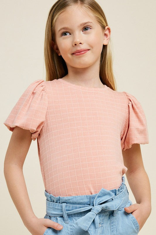 Kids French Terry Bubble-Sleeve Top