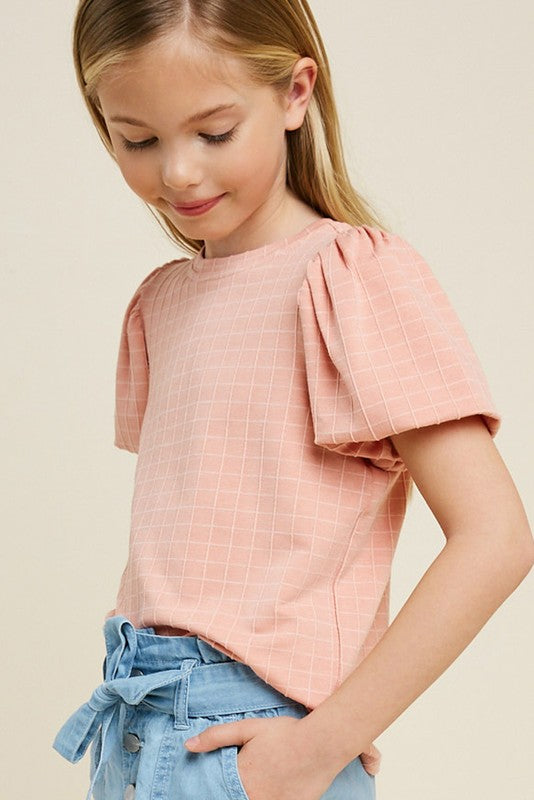 Kids French Terry Bubble-Sleeve Top