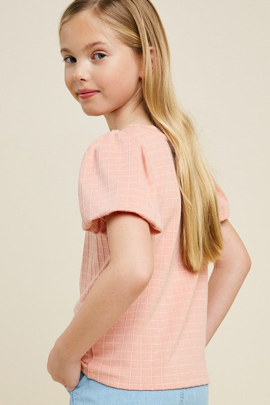 Kids French Terry Bubble-Sleeve Top