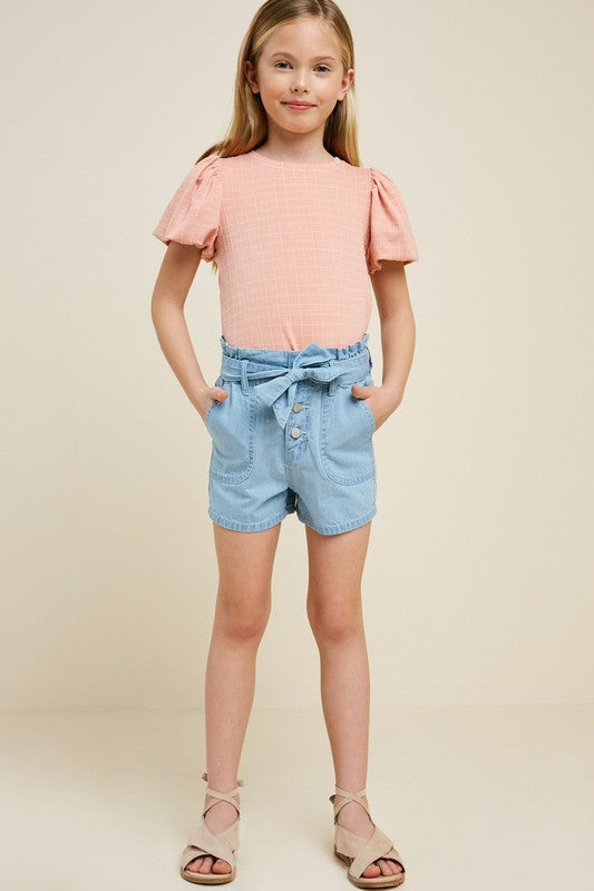 Kids French Terry Bubble-Sleeve Top