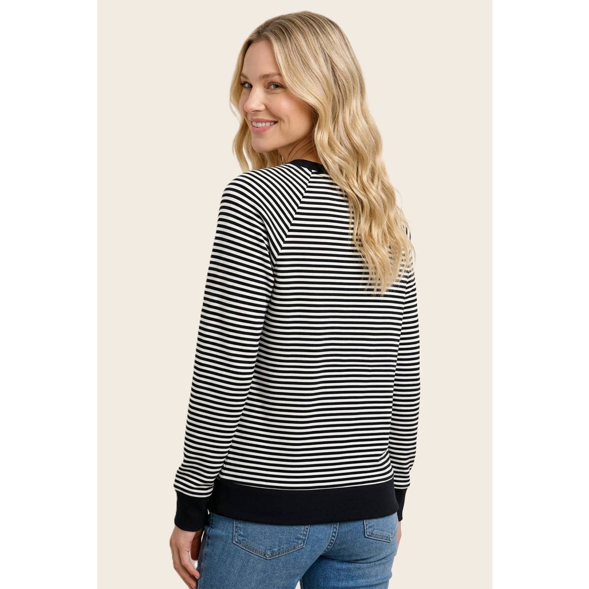 Navy Striped Top