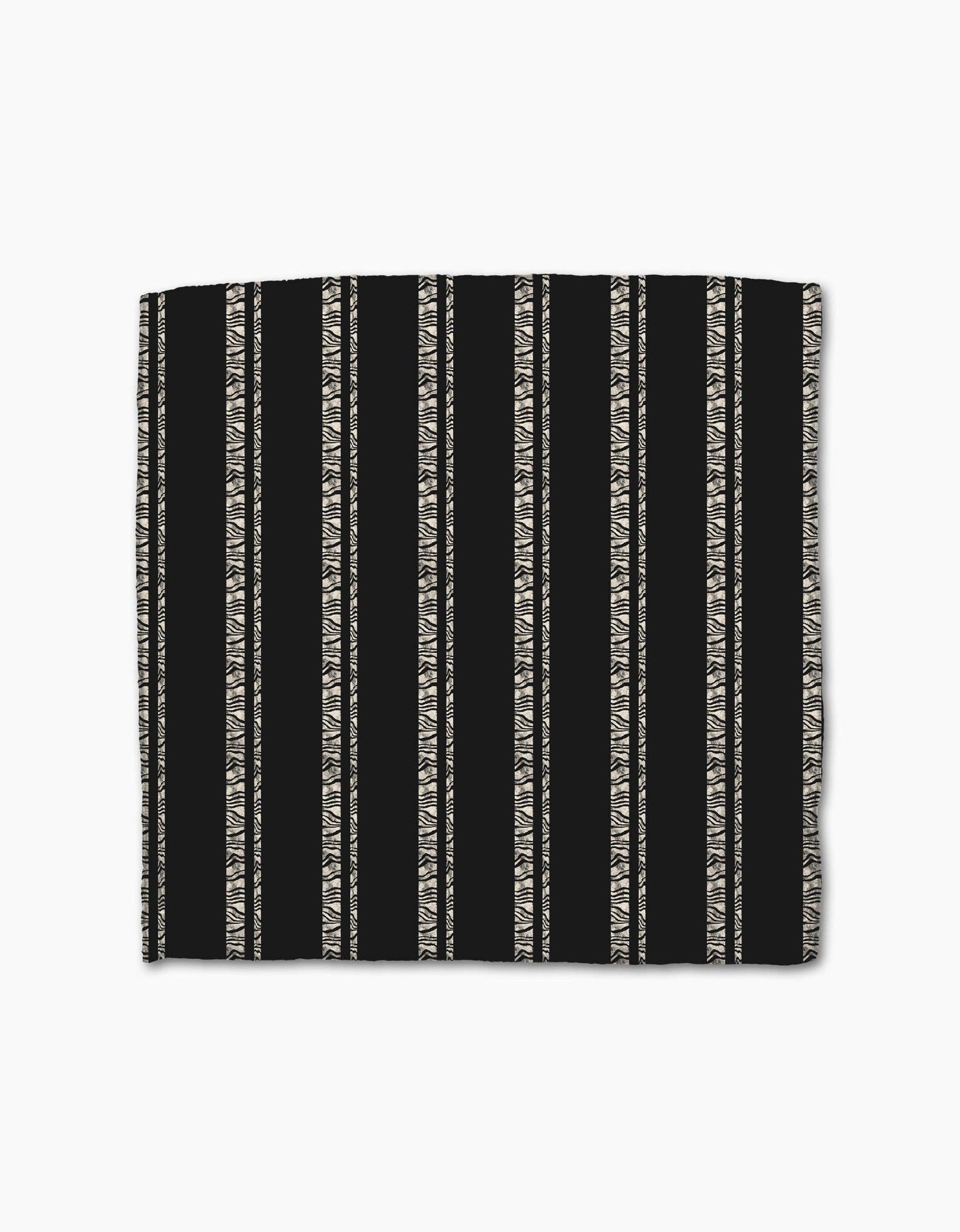 Zebra Pin Stripe Black Dishcloth Set