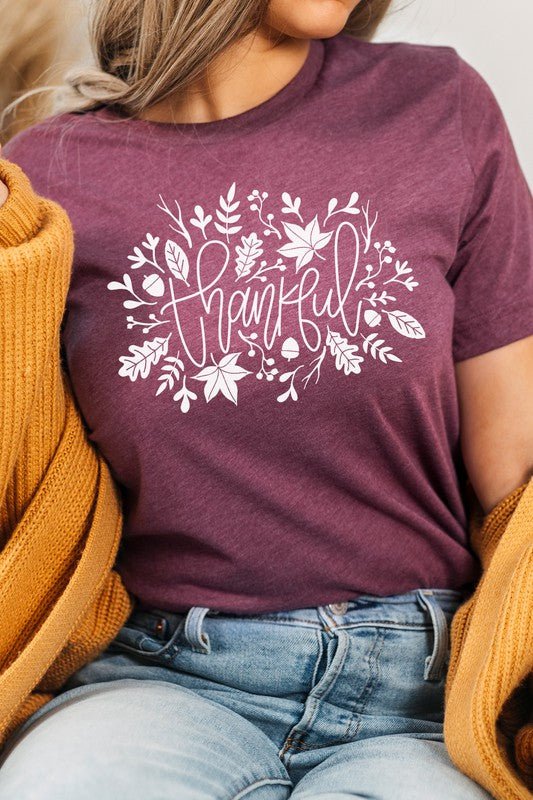 Thankful Leaves Acorn Fall Graphic Tee