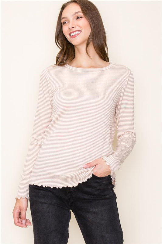 Long Sleeve Pinstripe Top