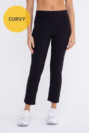 Plus Size Mono B Jacquard Ribbed Tapered Pant