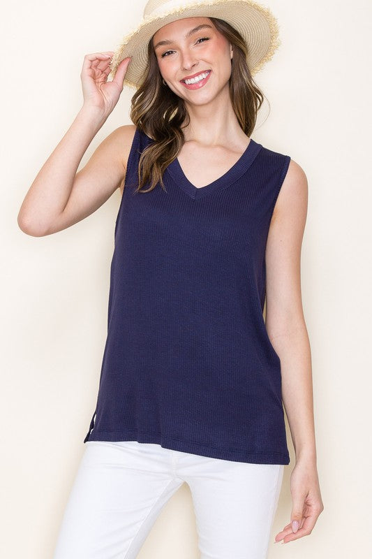 Ribbed Sleeveless Top