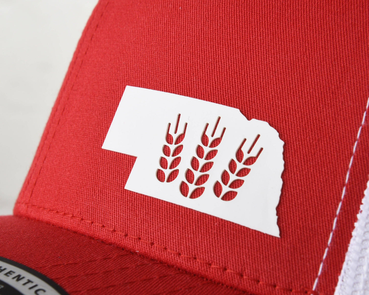 Nebraska Braided Wheat Snapback: Red/White