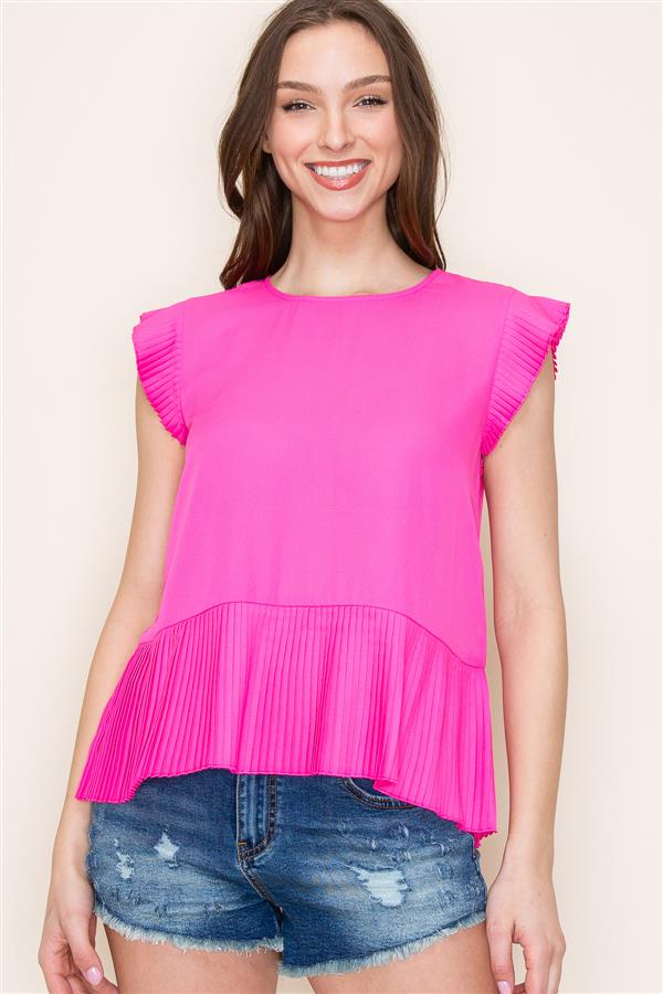 Pleated Dobby Top