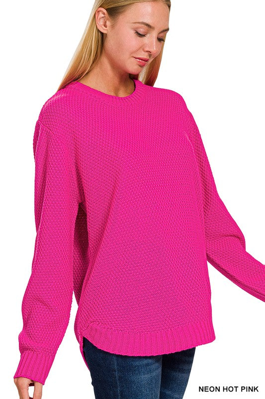 Radiant Knit Sweater in Hot Pink