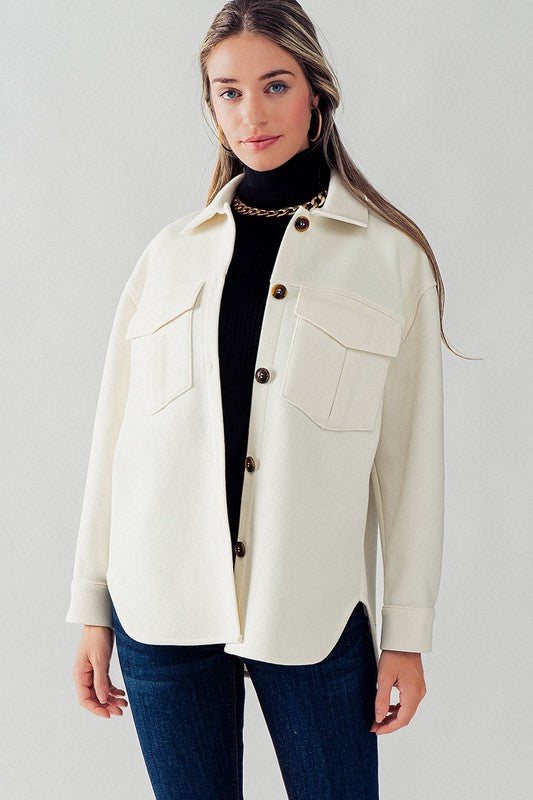 Bella Drop Shoulder Fleece Jacket