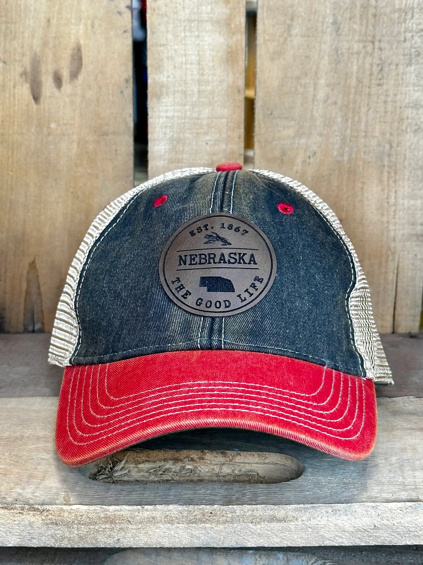 Leather Nebraska State Hat
