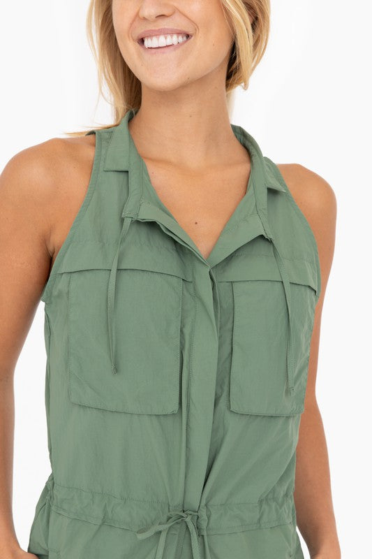 Mono B Sleeveless Cargo Romper