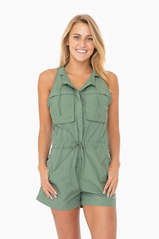 Mono B Sleeveless Cargo Romper