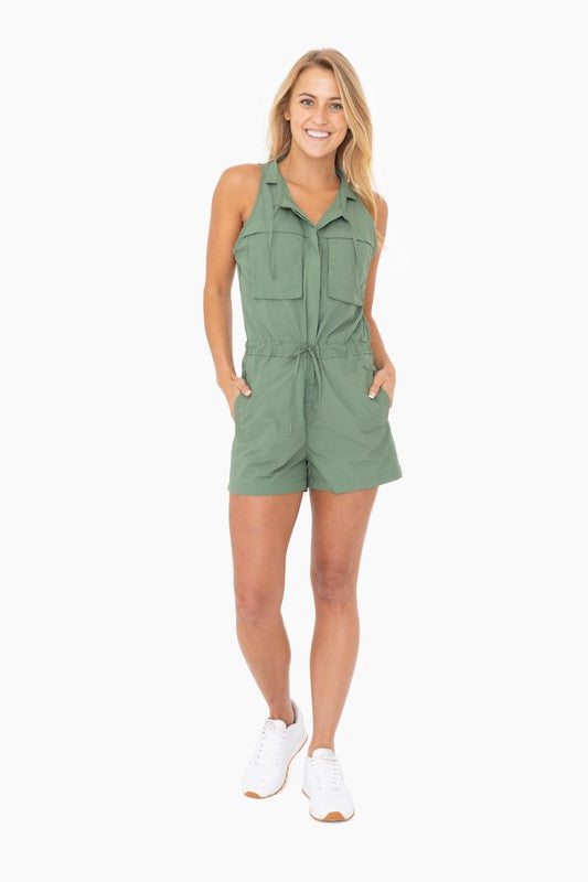 Mono B Sleeveless Cargo Romper