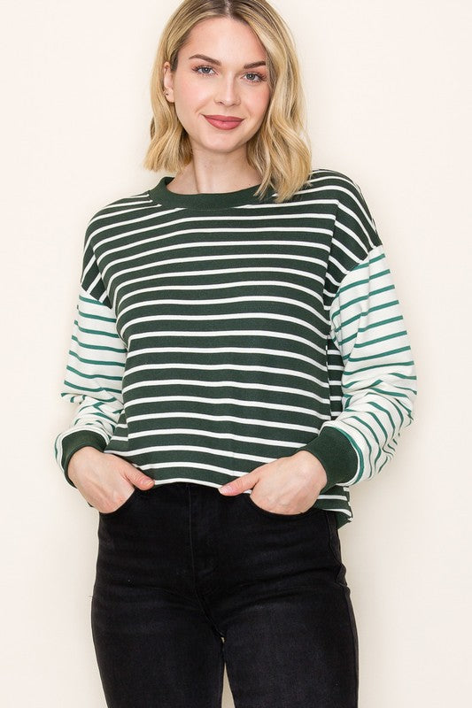 Stripe French Terry Sweatshirt