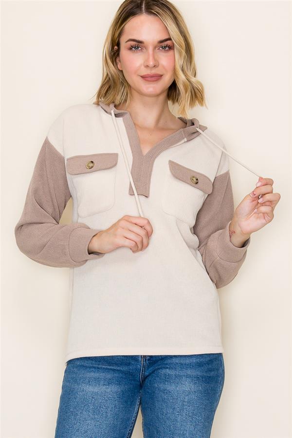 Mocha & Ivory Utility Hoodie
