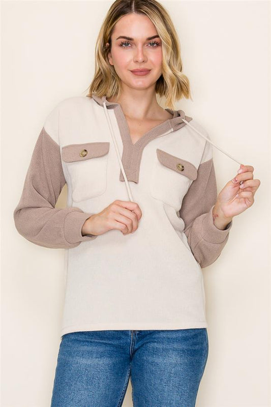 Mocha & Ivory Utility Hoodie