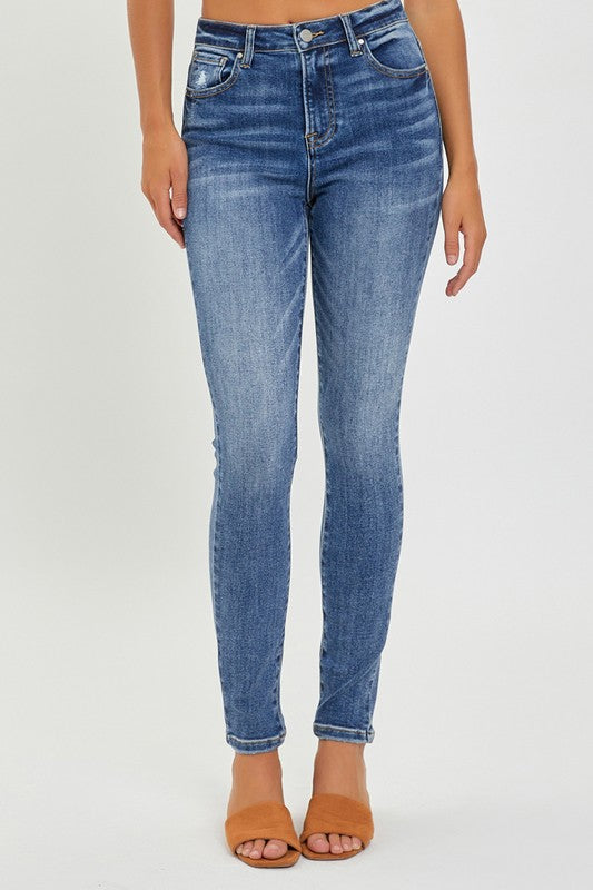 Risen Mid Rise Skinny Jeans