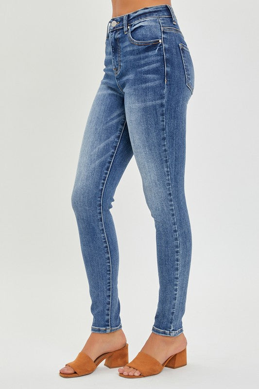 Risen Mid Rise Ankle Skinny Jeans