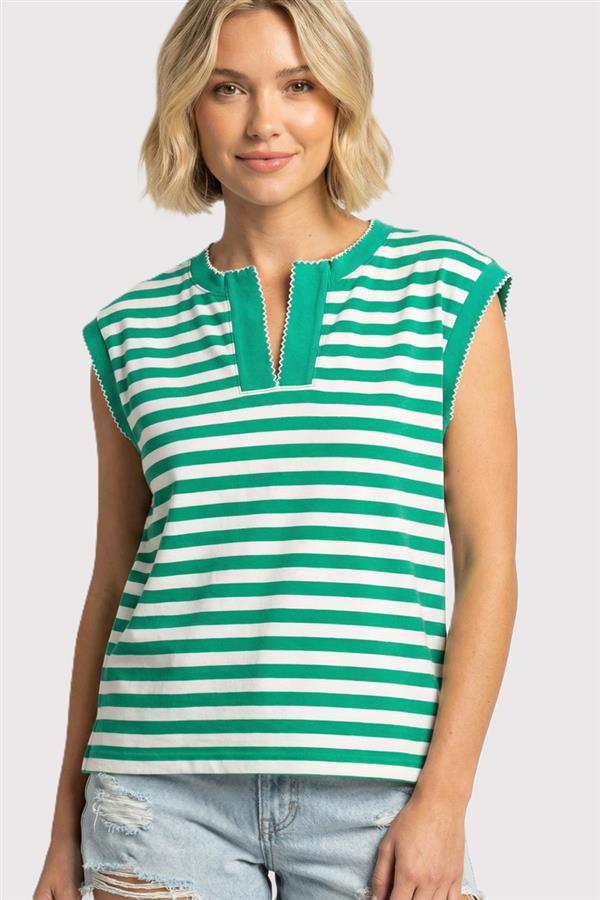 Emerald Coast Striped Sleeveless Top