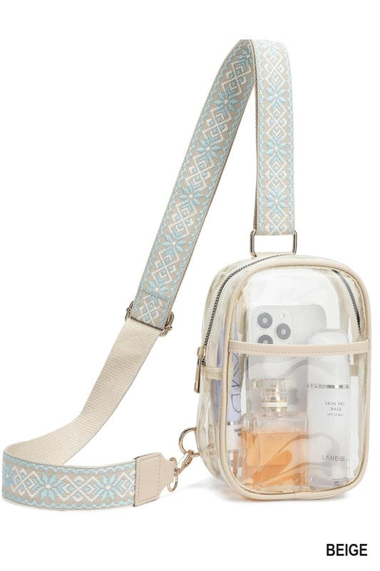 Clear Sling Bag with Guitar Strp