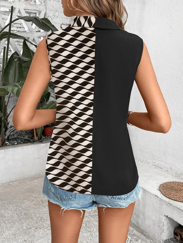 V Neck Sleeveless Top