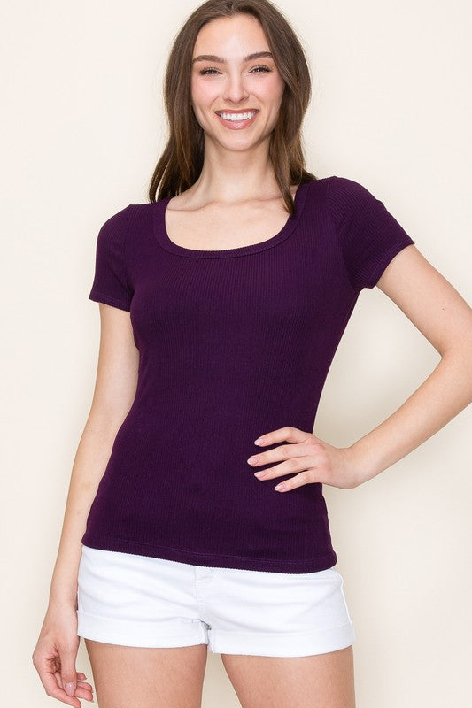 Ally Scoop Neck Fitted Top